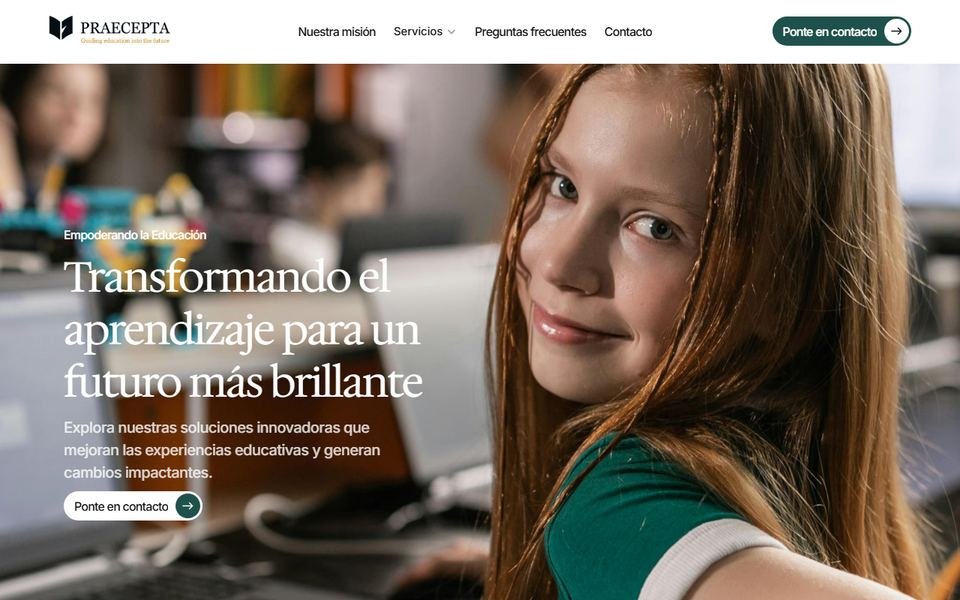 Sitio web bilingüe de una consultora de innovación educativa